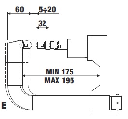 TECNA 4883 Изогнутое плечо для 3323 (тип E)